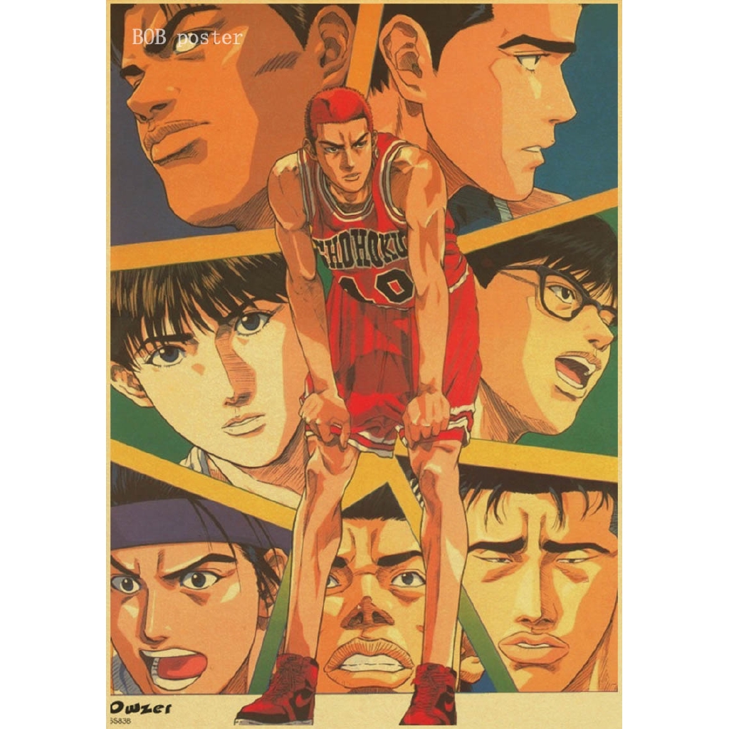 Giấy dán tường hình anime SLAM DUNK theo phong cách Retro cổ điển