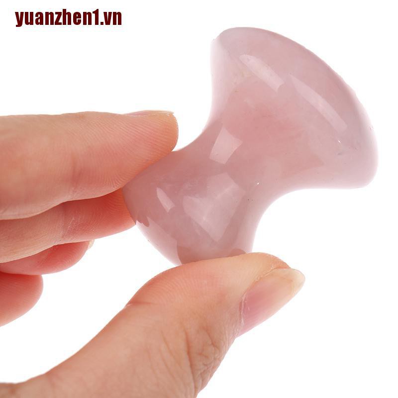[Yuanzhen1] Máy Mát Xa Mặt Guasha Thạch Anh Hồng Tự Nhiên Hình Nấm