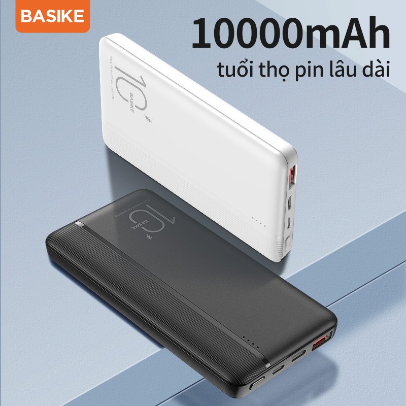 Sạc Dự Phòng BASIKE PT108D 10000mAh PD22.5W 2 Cổng USB Cho iPhone Huawei Samsung Xiaomi Oppo Vivo Realme