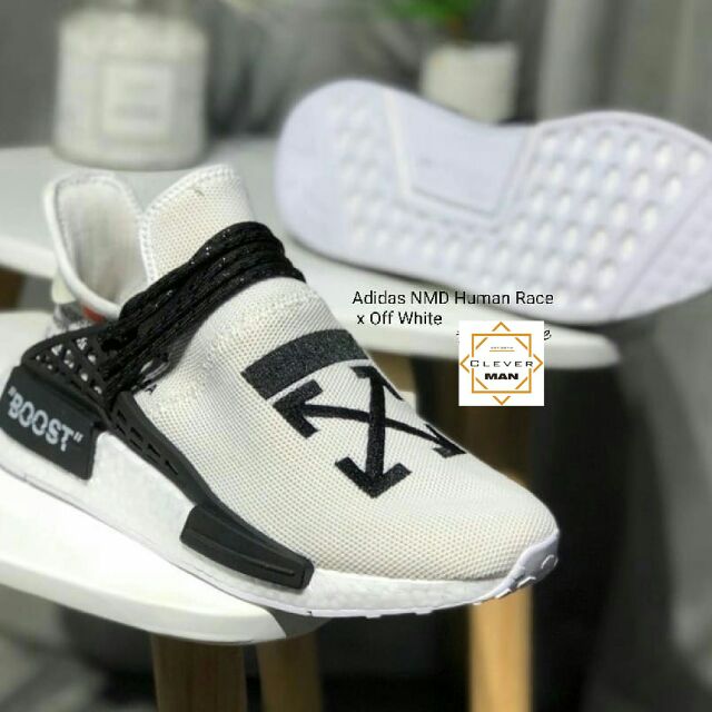 (ẢNH CHI TIẾT) giày thể thao NMD HUMAN RACE OFF WHITE trắng