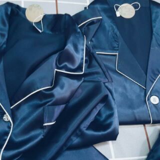 Đồ ngủ nam Lụa màu Xanh Trơn