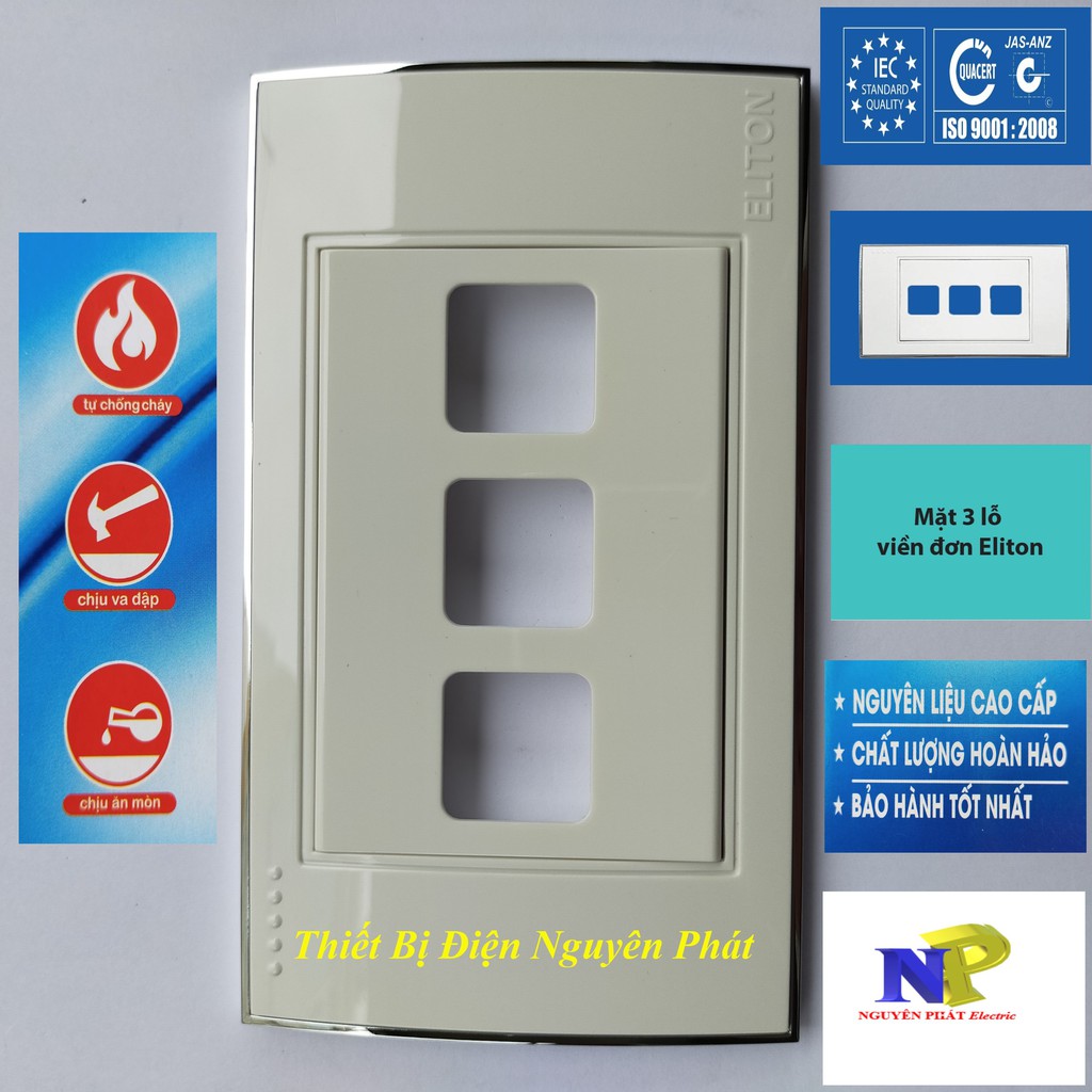 Mặt 3 Lổ E5 Viền Mạ Crom - Hàng Cao Cấp
