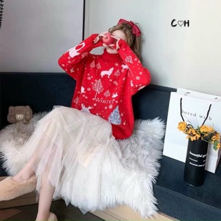 Áo len họa tiết noel