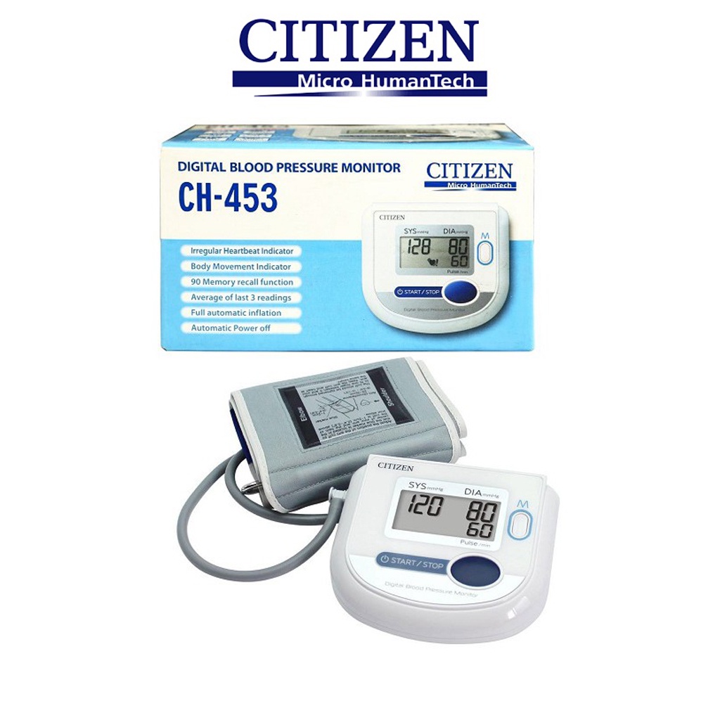 Máy đo huyết áp bắp tay điện tử Citizen CH-453AC | Thương Hiệu Nhật Bản - Bảo Hành 5 Năm