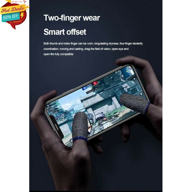 1 Cặp Bao Ngón Tay 18 Ngón Chơi Game Siêu Mỏng Thoáng Khí Bằng Sợi Đồng