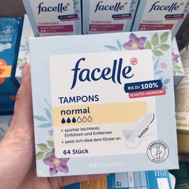 [FREESHIP] -  Băng vệ sinh Tampon Facelle Đức đầy đủ size