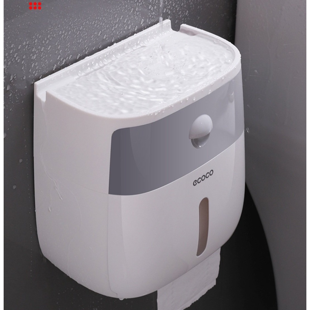 Hộp đựng giấy vệ sinh ECOCO cao cấp, Hộp giấy vệ sinh chống ẩm ướt tiện dụng cho phòng tắm gọn gàng