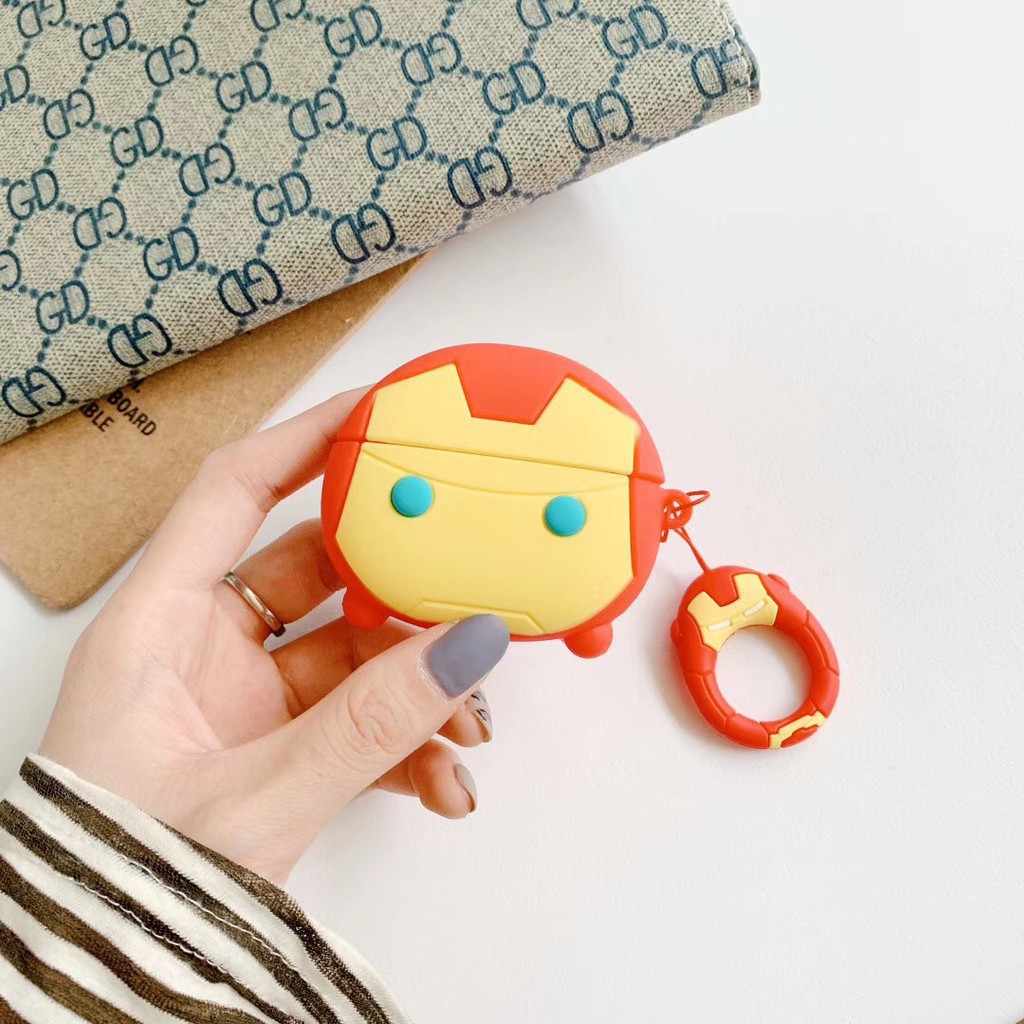 Vỏ bảo vệ hộp sạc tai nghe Airpods Pro hình nhân vật Venom Iron Man Batman