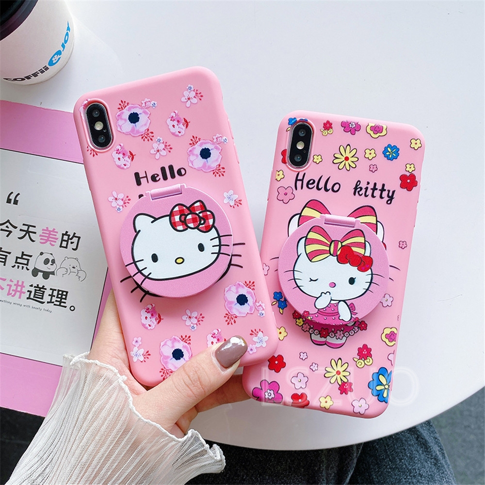 Ốp Lưng Hello Kitty Tráng Gương Cho Samsung J7 Pro J5 Pro J3 Pro J6 Plus J4 Plus J7 Prime J5 Prime J2 Prime J6 J4 J2 Pro 2018 J7 J5 J3 2016