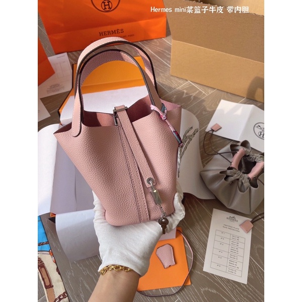 Giỏ Hm chất da thật có túi lót