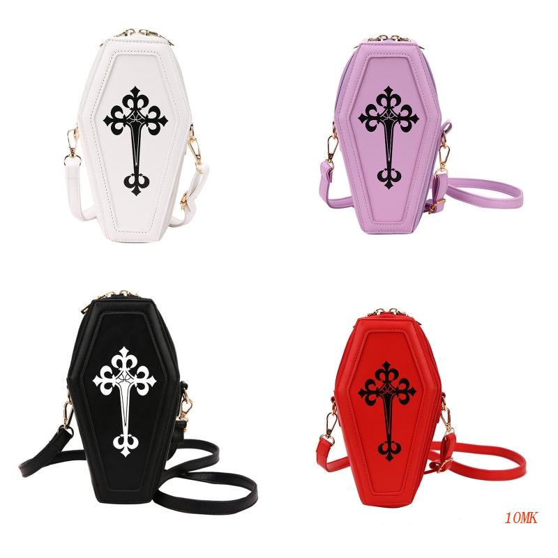 Túi Đeo Chéo Vai Hình Quan Tài Gothic 10MK Dùng Hóa Trang Lễ Halloween