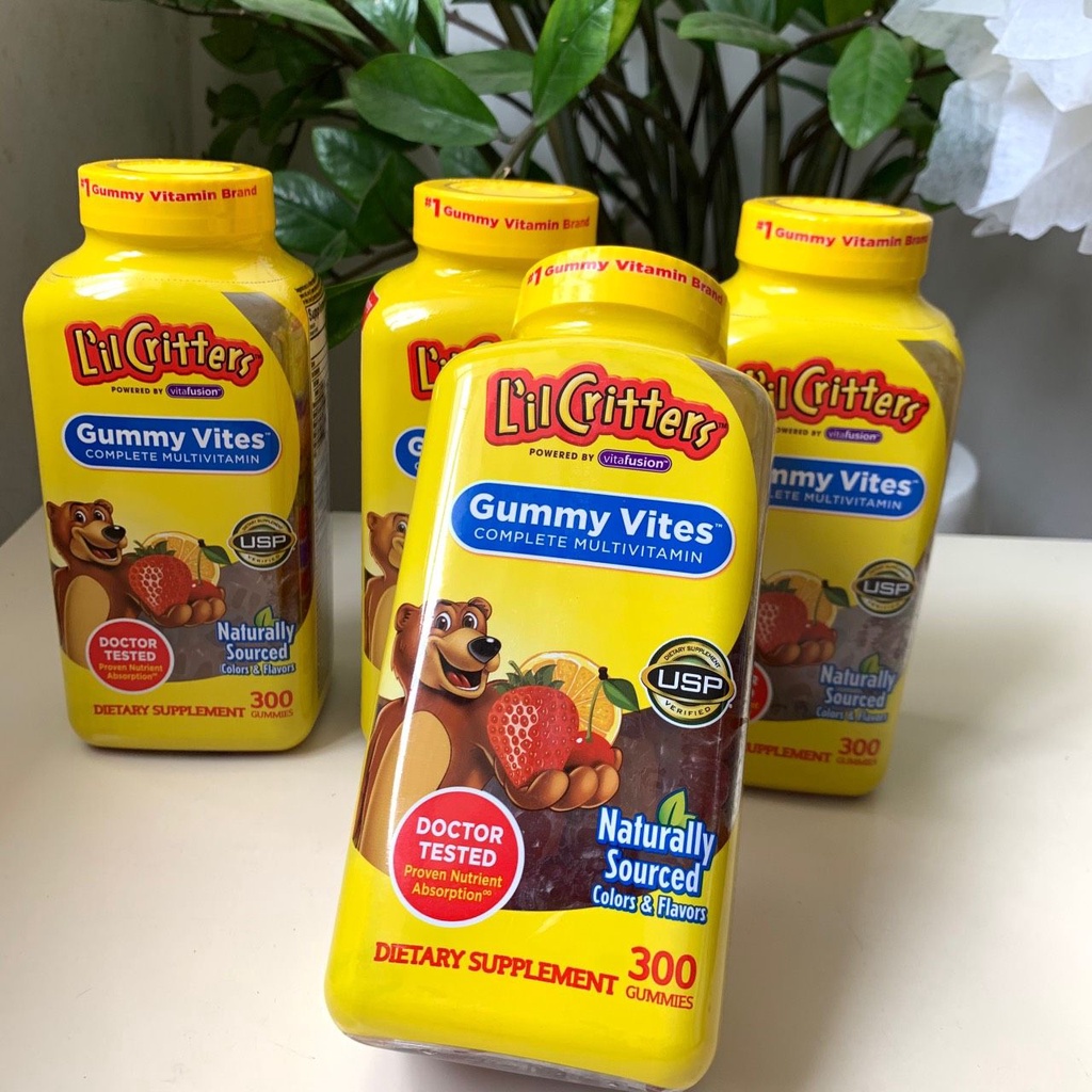 Kẹo dẻo hình gấu bổ sung vitamin tổng hợp cho trẻ em L'il Critters Gummy Vites Hàng Mỹ