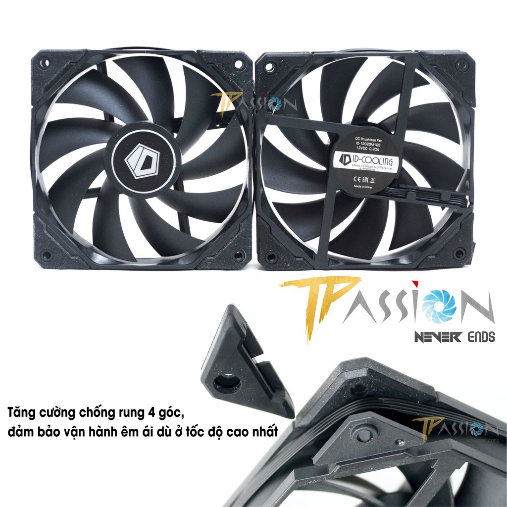 Tản nhiệt khí CPU ID-Cooling SE-225-XT BLACK - Chính hãng, 2 quạt, 5 ống đồng, tương thích Intel AMD