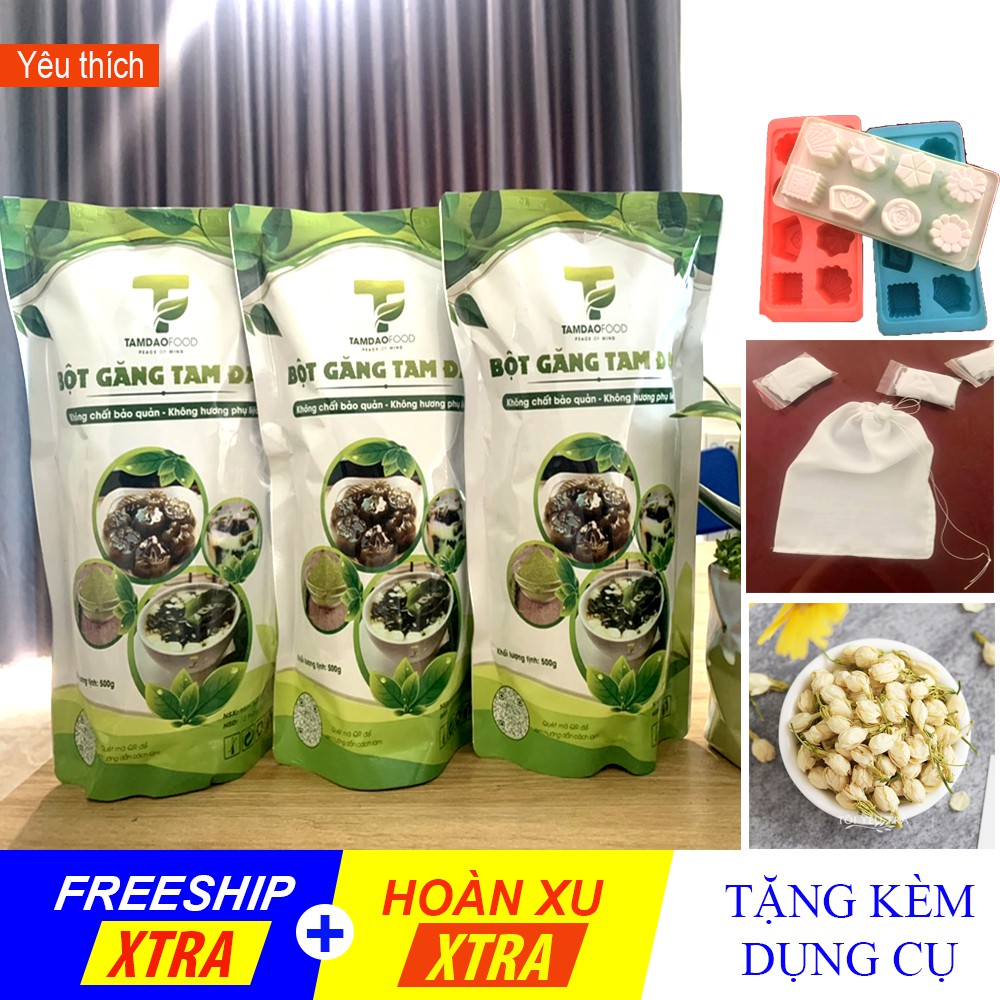 Bột găng Tam Đảo - Combo 500g - Nguyên liệu làm thạch găng 100% tự nhiên - Tam Đảo Food