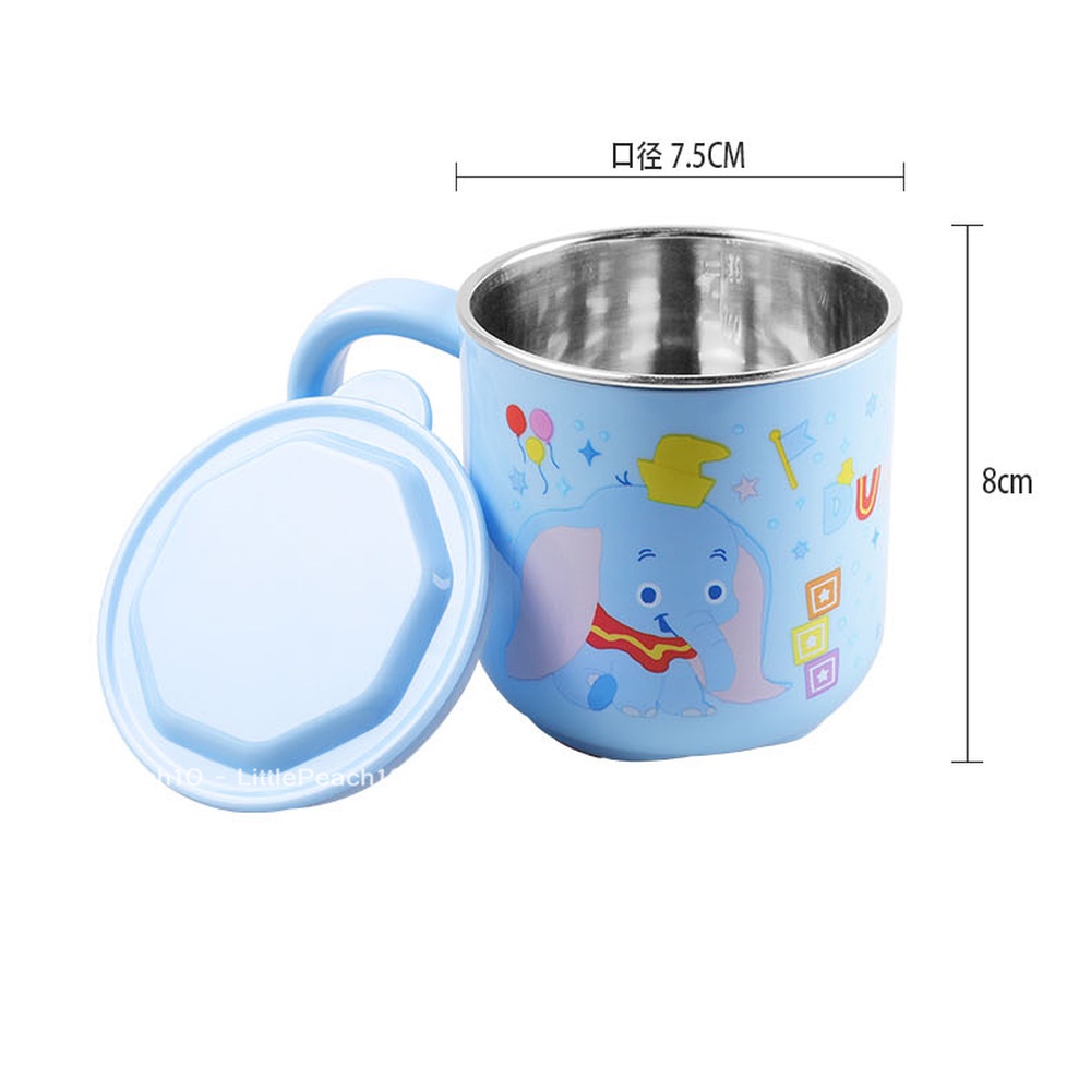 Ly giữ nhiệt in hình Disney có nắp kèm quai Frozen Car95 Mickey Minnie Princess Donald cho bé