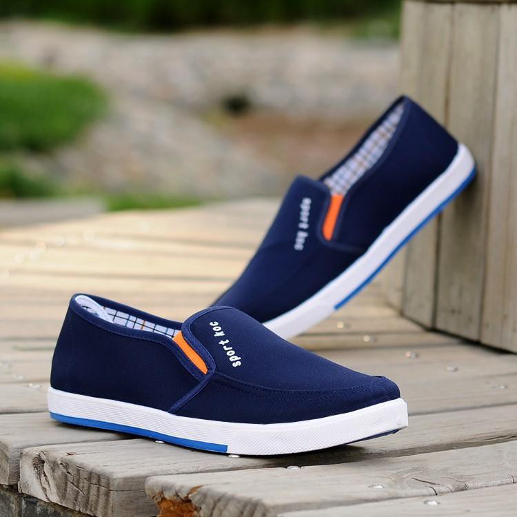 Gò vấp-Giày lười sneaker cách tân không dây MÀU XANH - Giày vải thời trang cao cấp nam/nữ