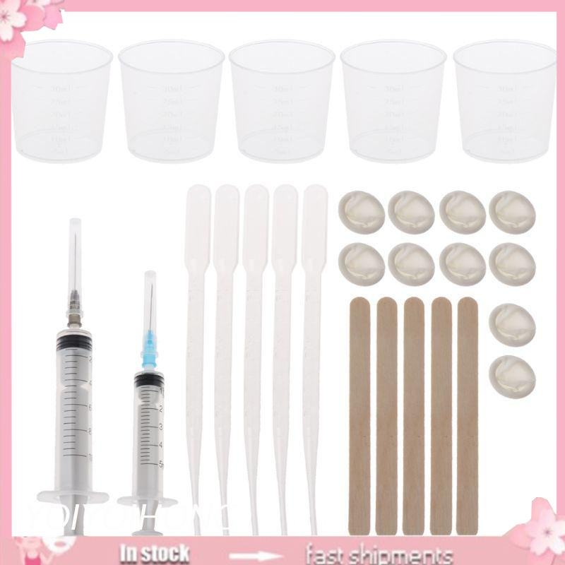 Bộ dụng cụ làm trang sức resin epoxy kèm thìa + ống nhỏ giọt DIY