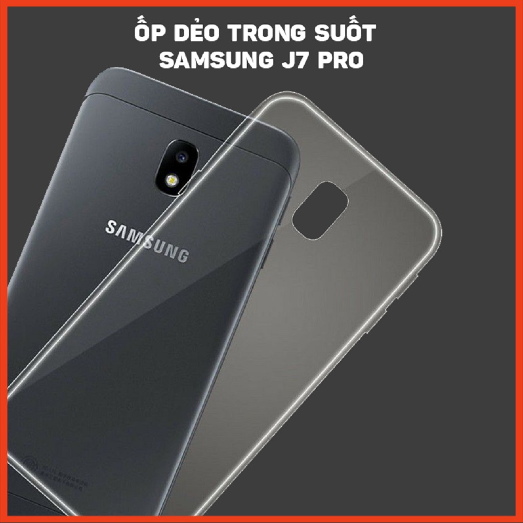 "Ốp Dẻo Trong Samsusng J7 Pro " Loại Dày_Không ố vàng, chống trầy xước va đập TimShop