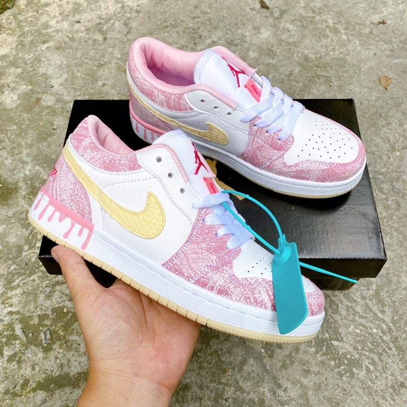 Giầy Jordan 1 xanh kem icecream thấp cổ Fullbox