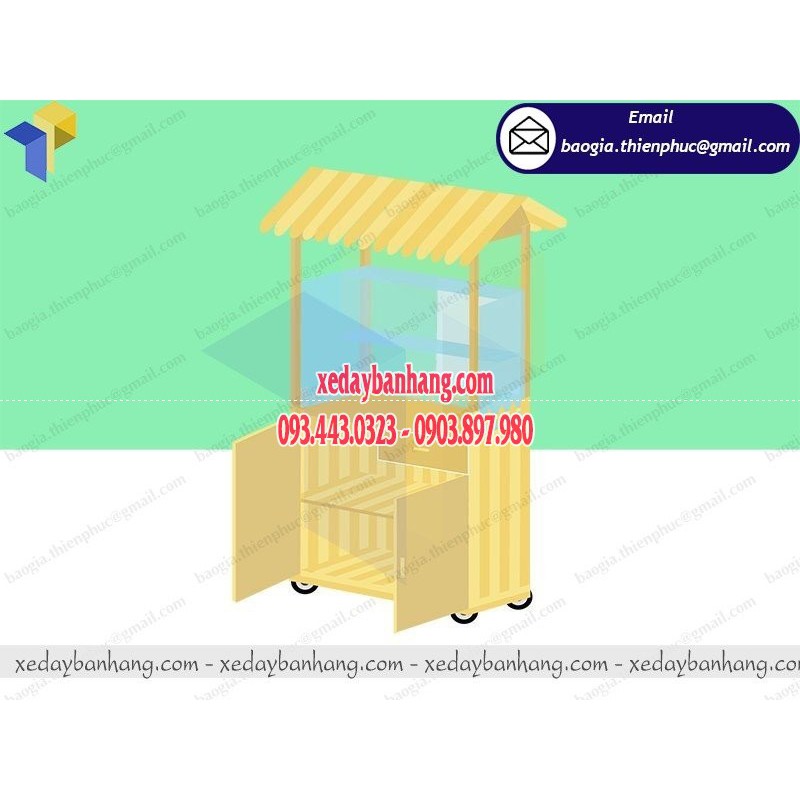 Mẫu xe bán bánh mì chay bằng gỗ chất lượng cao - xedaybanhang.com