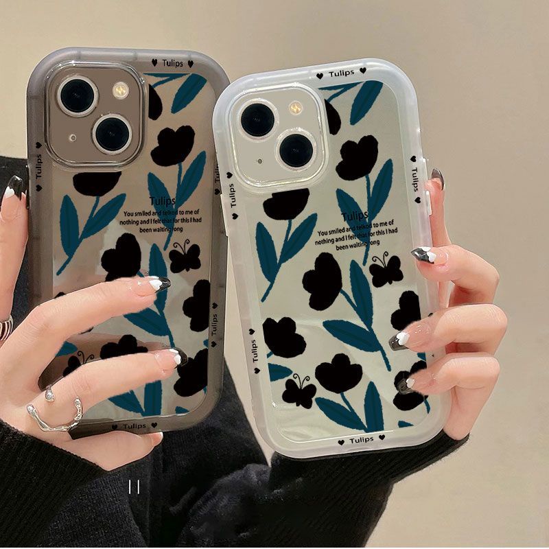 Ốp Điện Thoại Silicon Trong Suốt Hình Hoa Tulip Cho iphone 14promax 13pro 12 iPhone8plus 7 xr
