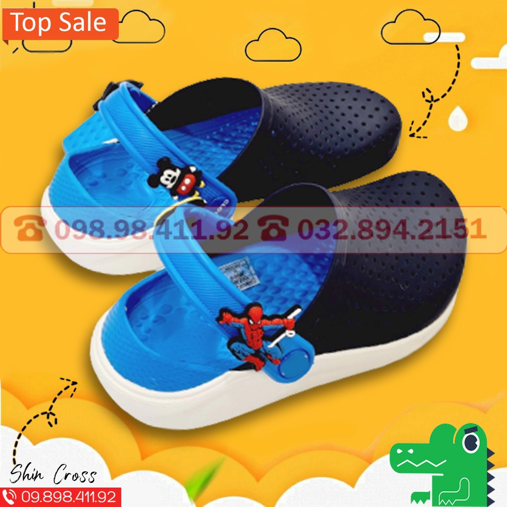 dép cross cho béFREESHIPdép cross cho bé dạng sục các màu DEPCRHJMI tặng thêm 6 sticker cross