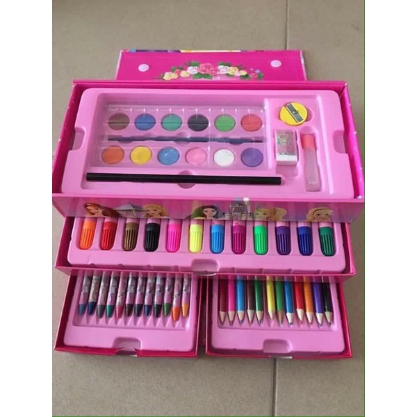 Bộ hộp màu 54 chi tiết, 3 tầng cho bé kích thích sáng tạo