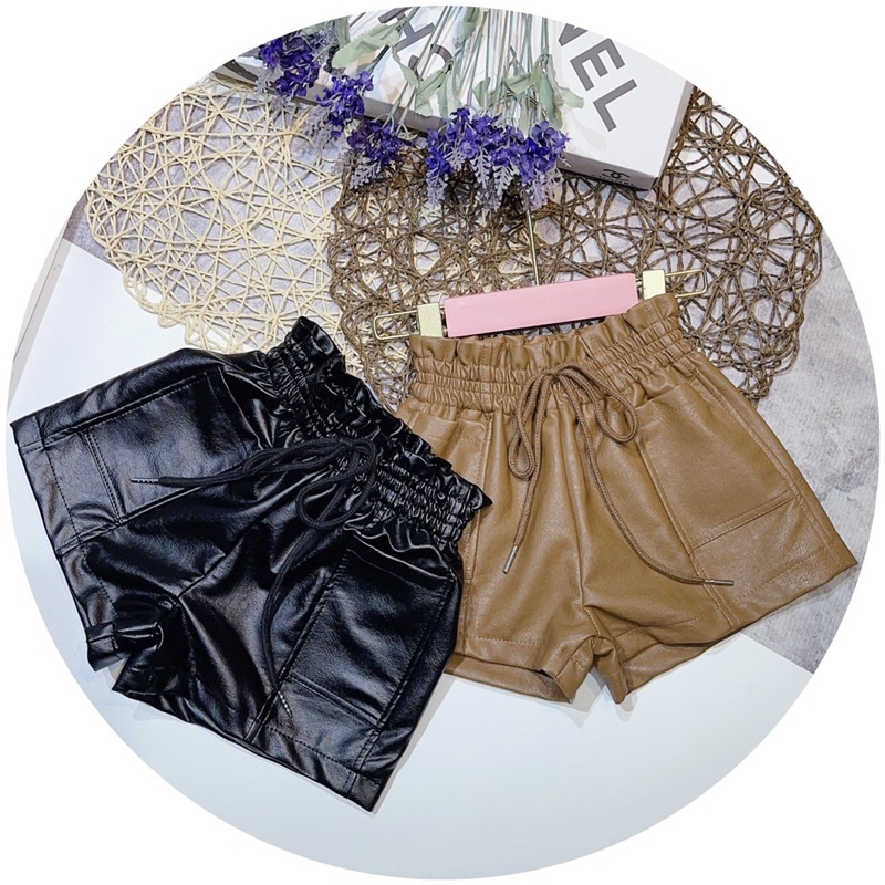 Quần sooc da cao cấp cho bé gái 15-35kg