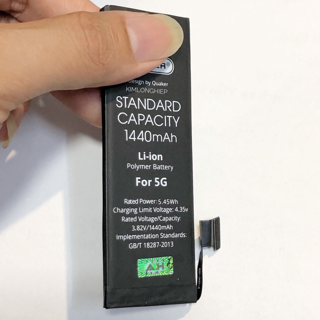 Pin lắp máy ip 5/5s Quaker dung lượng chuẩn như pin ip,bin siêu trâu IP5 IP5s - KLH