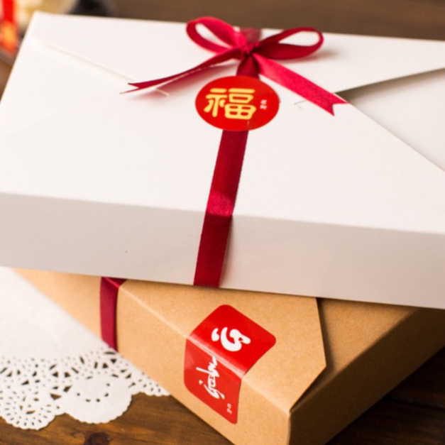 TEM DÁN CHỮ PHÚC TRÒN MÙA TẾT HỶ SỰ NHÃN DÁN HỘP BÁNH KẸO BAO BÌ TRANG TRÍ ĐÁM CƯỚI TD-0018