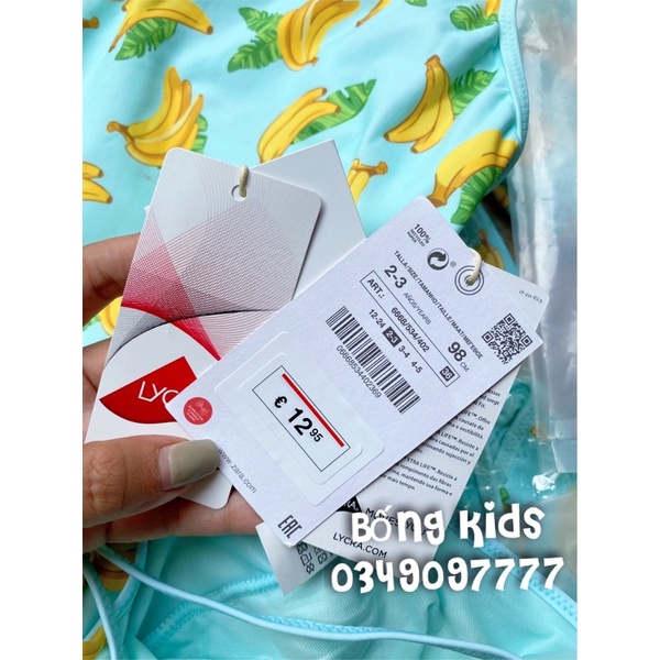 Đồ Bơi Suit Bé Gái Banana Xanh Trời ZR