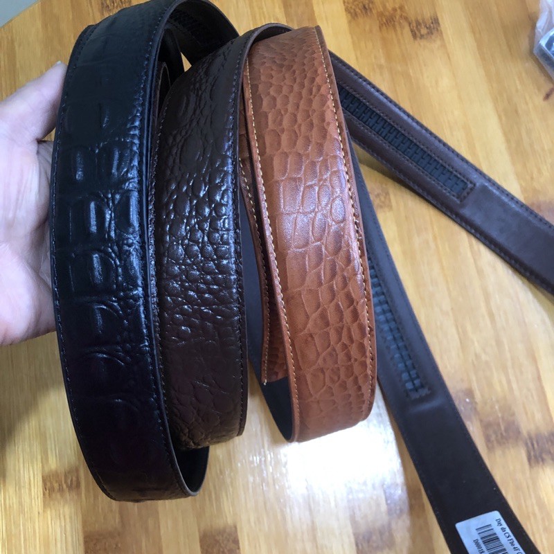 Dây thắt lưng rời da bò thật có khấc bên trong