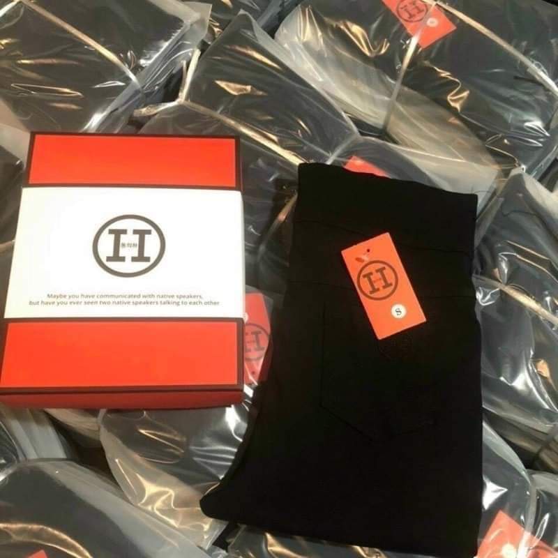 Quần legging nữ HM cao cấp nâng mông cạp cao 2 cúc siêu co giãn chất giả bò thô mềm thoáng mát