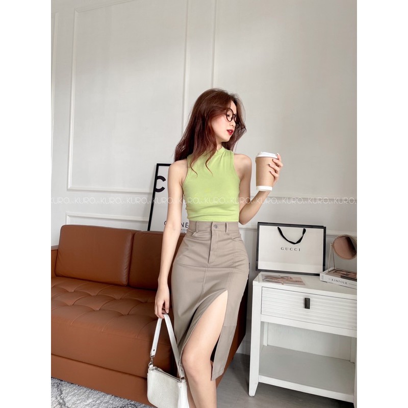 Váy kaki dài xẻ lai 2 màu (S/M/L) | BigBuy360 - bigbuy360.vn