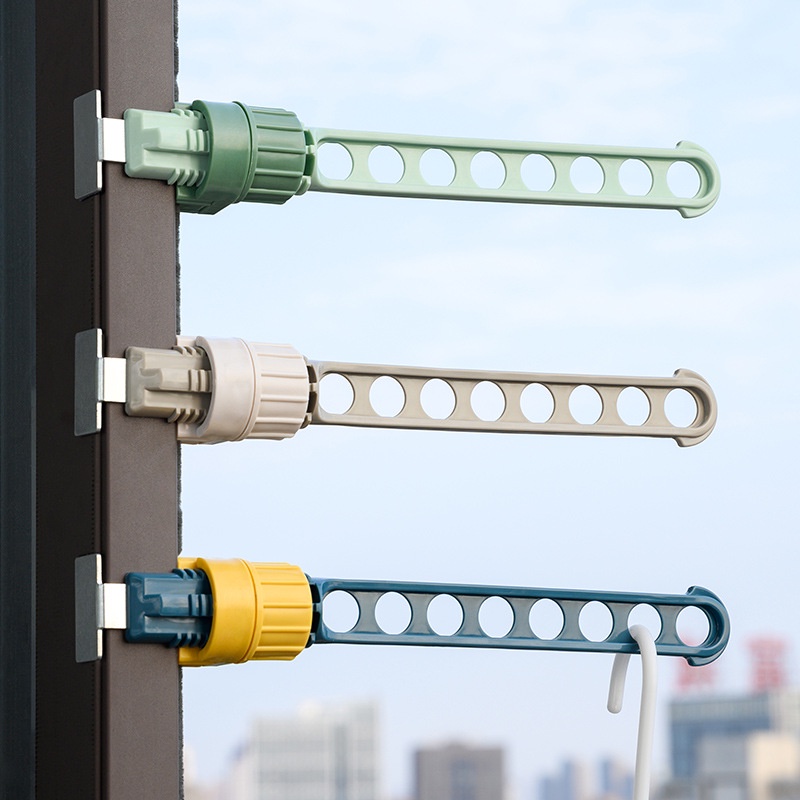 Thanh treo móc quần áo Gắn Cửa Sổ 8 Lỗ Xoay Được