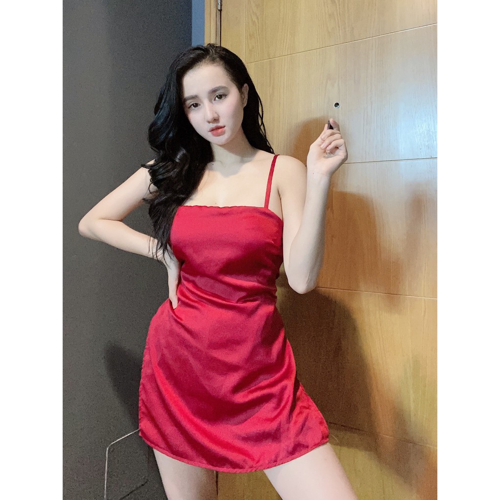 Đồ ngủ nữ sexy hai dây quyến rũ gợi cảm satin cao cấp thoáng mát mềm mịn AN21 - D'Lavia | BigBuy360 - bigbuy360.vn