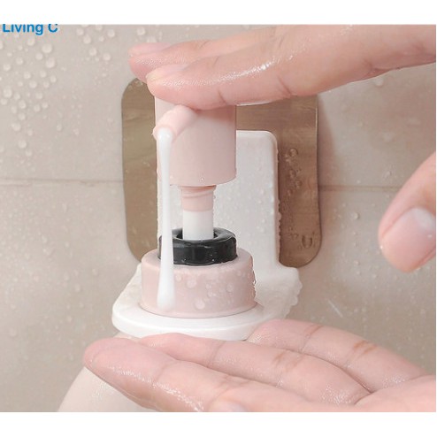 [ SIÊU TIỆN DỤNG ]Giá móc treo chai nước rửa tay , dầu gội đầu sữa tắm dán tường Living C TC siêu dính chịu lực 3kg