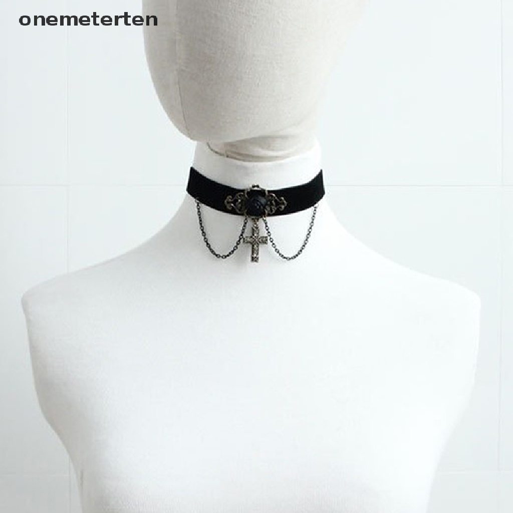 1 Vòng Cổ Choker Mặt Thánh Giá Phong Cách Cổ Điển Dành Cho Nữ