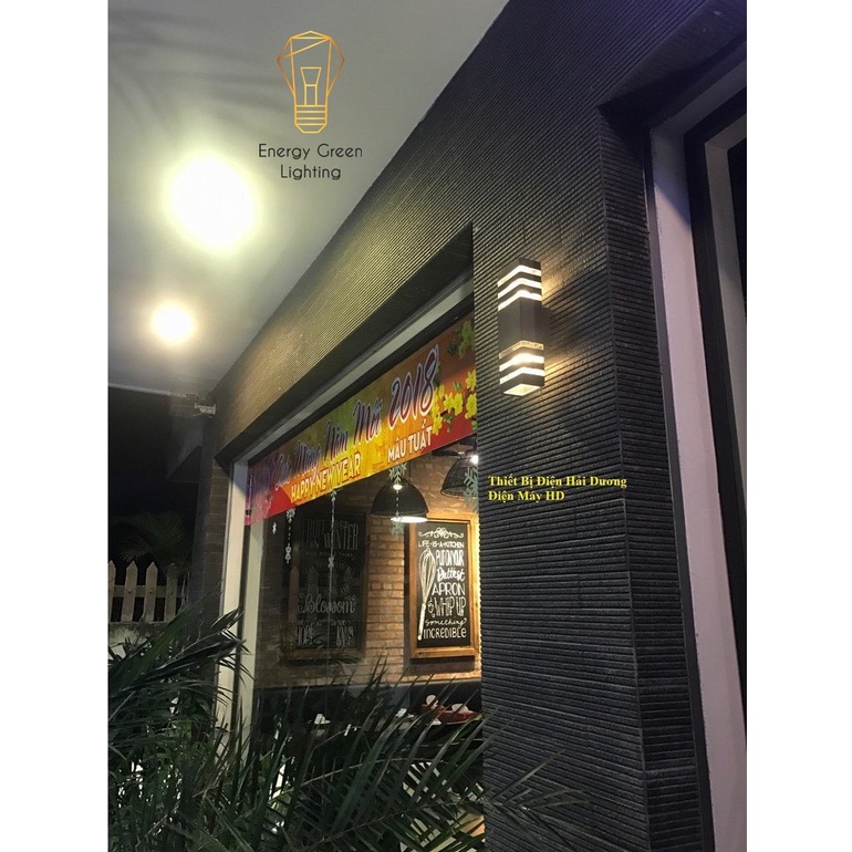 Đèn tường Atimol 2 Đầu Đui Energy Green Lighting E27 3358/2 Decor Vintage trụ cổng cột nhà chiếu sáng  3 Vạch Kẻ Mỗi Đầu