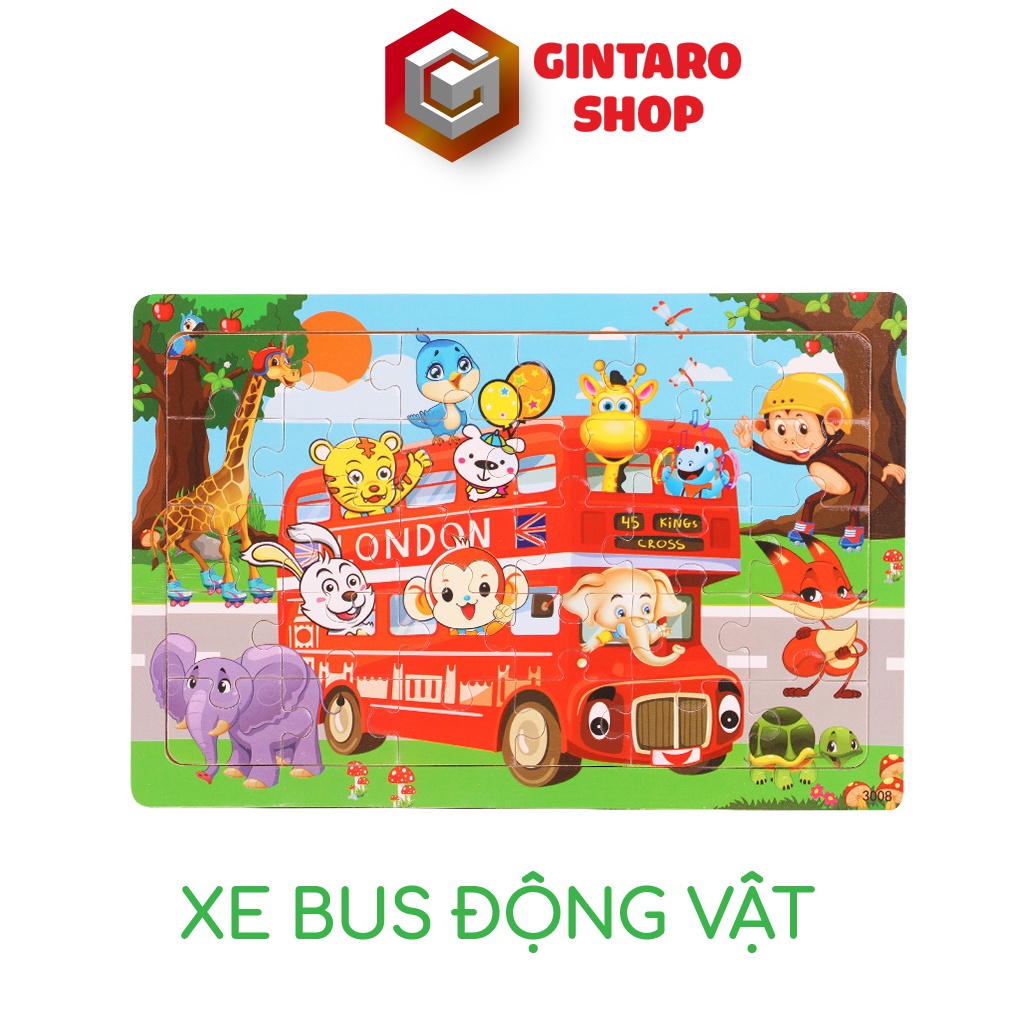 Bộ xếp hình 30 miếng cho bé , Puzzle xếp hình giúp bé phát triển tư duy và tính kiên trì từ nhỏ GINTARO SHOP