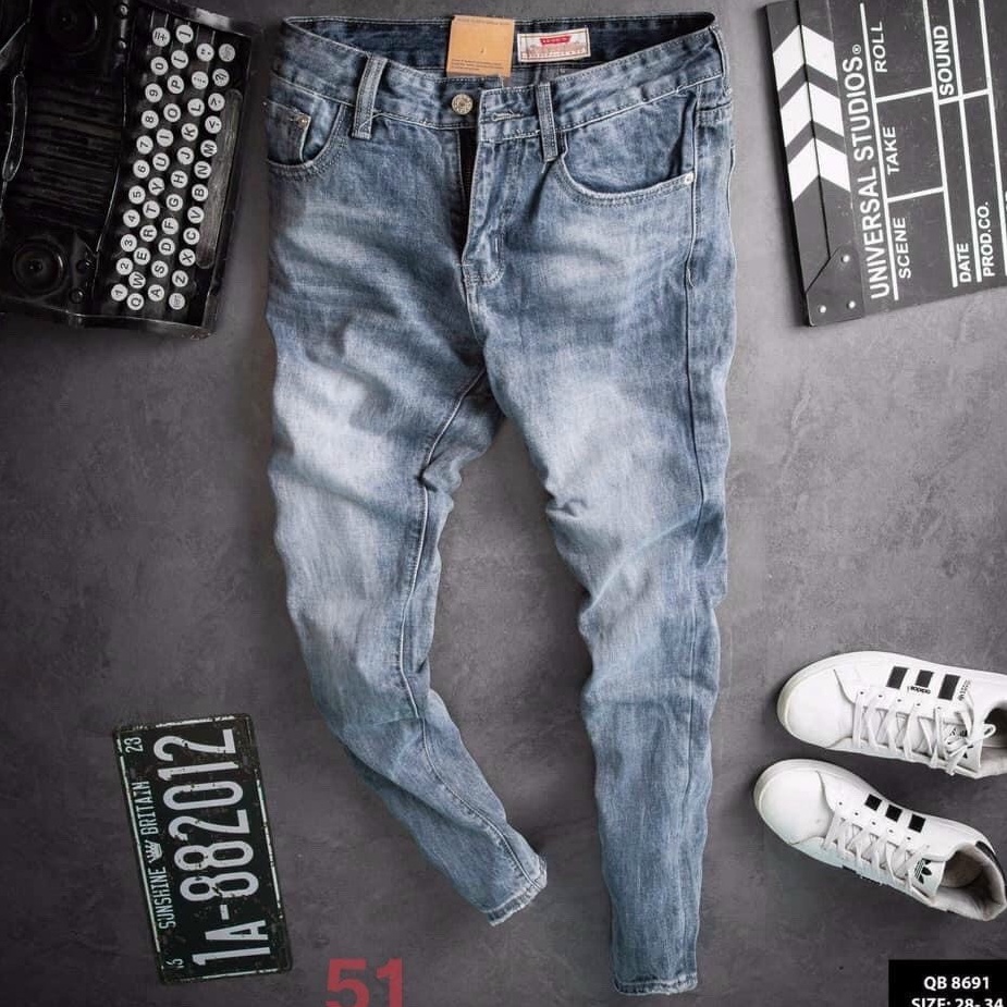 Quần jean nam trơn cao cấp-chất bò co dãn 4 chiều-from chuẫn thời trang Lady-Hn Store88 q43