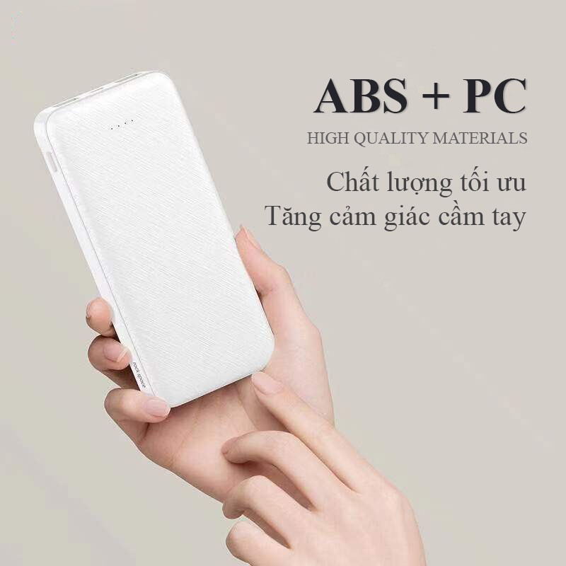 Sạc dự phòng WK-102C 10000mAh 2.1A siêu mỏng nhỏ gọn nhẹ dễ dàng bỏ túi mang theo du lịch 2 cổng USB