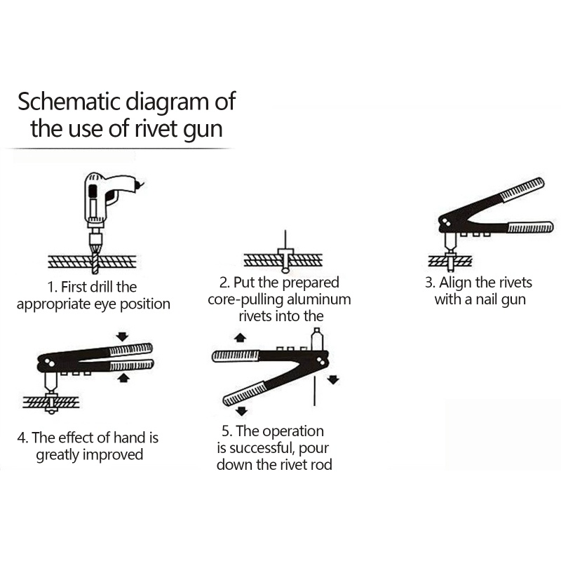 Đinh Tán Mini 4 Đầu Thay Thế 3 / 32 &quot;- 1 / 8&quot; - 5 / 32 &quot;- 3 / 16&quot; Siêu Bền Tiện Dụng