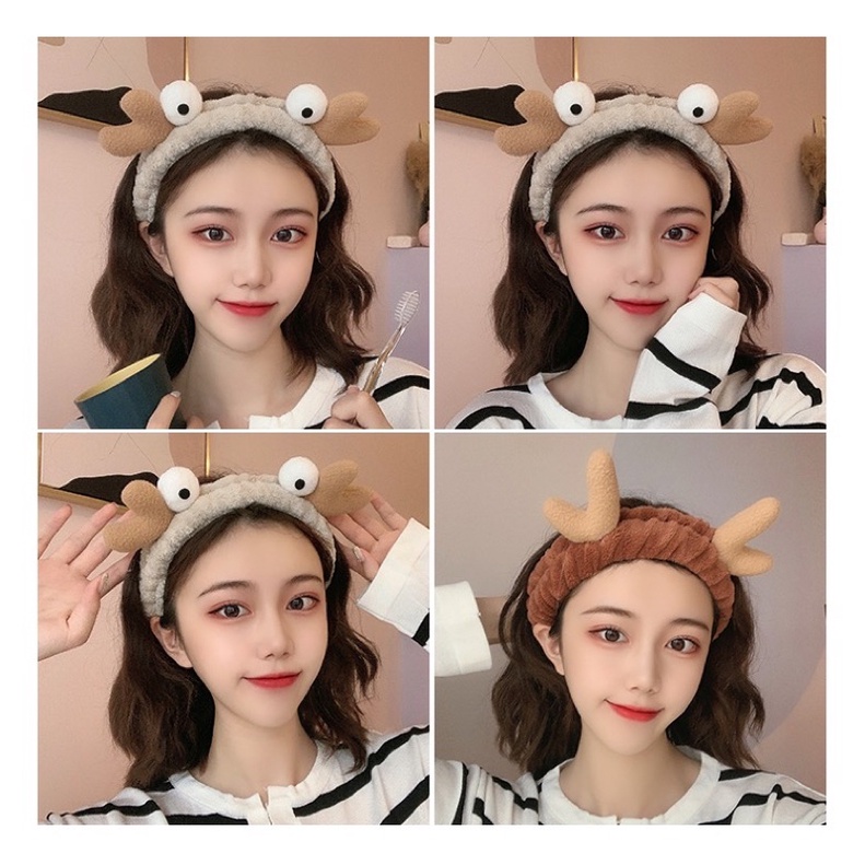 Băng Đô Rửa Mặt Tổng Hợp, Băng Đô Tai Thỏ Tai Mèo Nơ Sừng Dễ Thương Warm&Cute A212 A213 A214 A230
