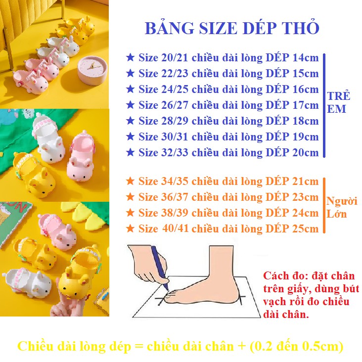 Dép thỏ dành cho NỮ SIÊU HOT Tiktok Siêu Xinh Hot Trend 2021 dành cho người lớn và trẻ em QUYÊN SHOES - H000007