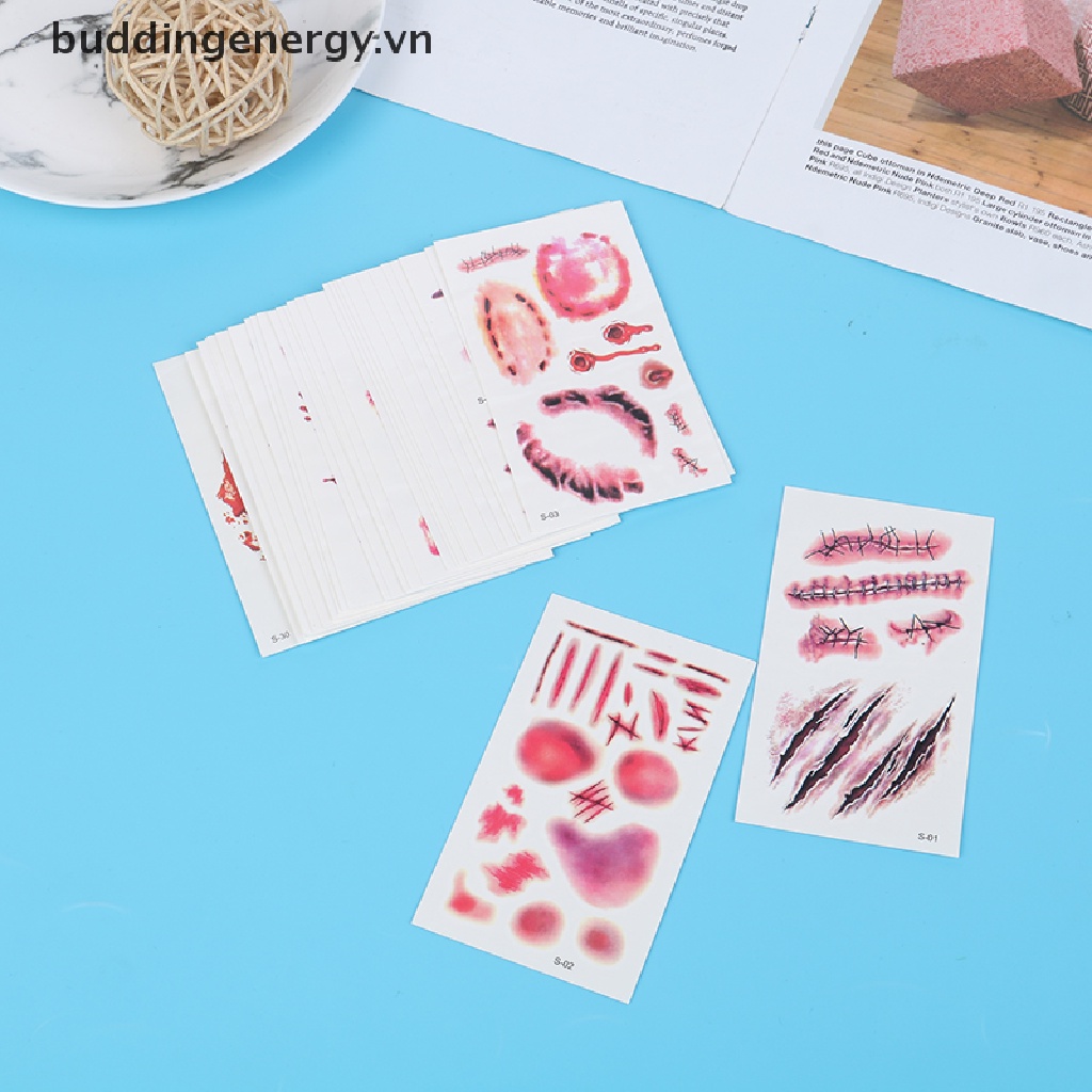{BUDDI} Hình Dán Vết Thương Giả Máu Tạm Thời Hóa Trang Halloween Chống Thấm Nước {BUDDI}