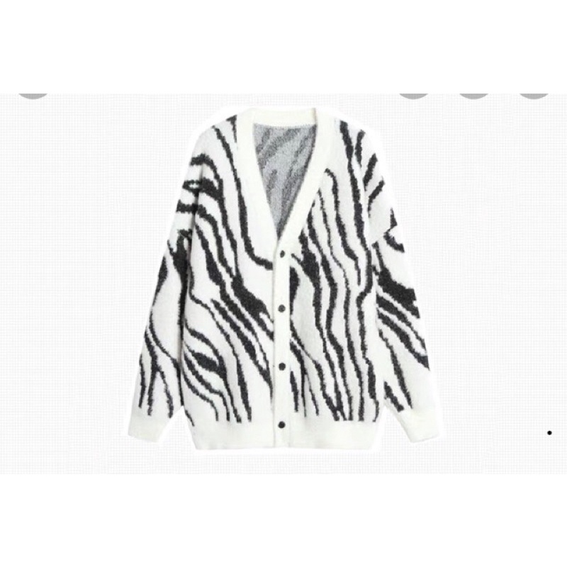 Áo Cadigan Len Ngựa Vằn - Ảnh Thật