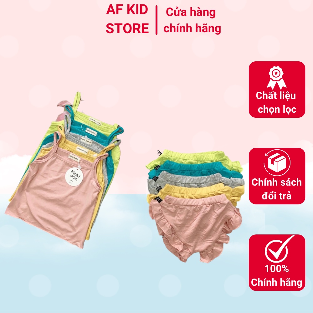 Quần áo trẻ em, bộ minky mom 2 dây cho bé gái chip bèo, đồ mùa hè cho bé gái chất thun lạnh mềm mịn siêu mát cho bé