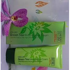 [L&V] Kem Chống Nắng CELLIO Green Tea Whitening Sun Cream SPF50 PA+ - Chống Nắng, Kháng Khuẩn, Mềm Mịn Làn Da