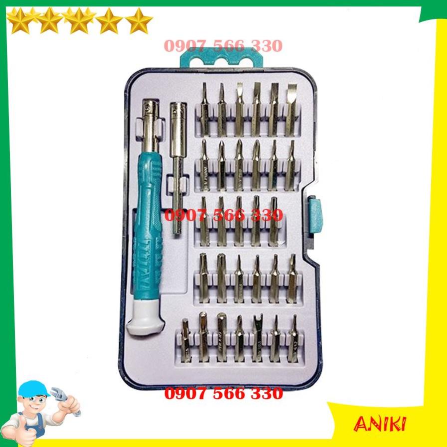 Bộ 32 tua vít sửa điện thoại Iphone, Ipad, laptop Total Ingco Bộ tuốc nơ vít điện tử thép hợp kim dễ thay đầu vít 1234